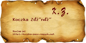 Koczka Zénó névjegykártya